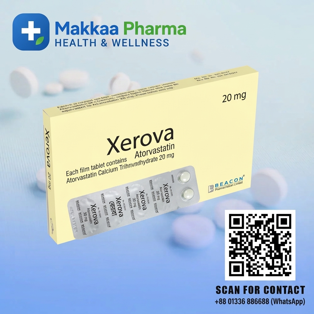 Xerova 20 mg (Atorvastatin) Tablets from Makkaa Pharma